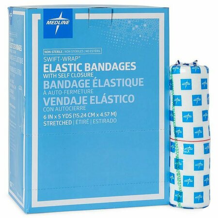 MEDLINE Non-Sterile Swift-Wrap Elastic Bandages, 6 in. x 5 yds., 10PK MDS077006Z